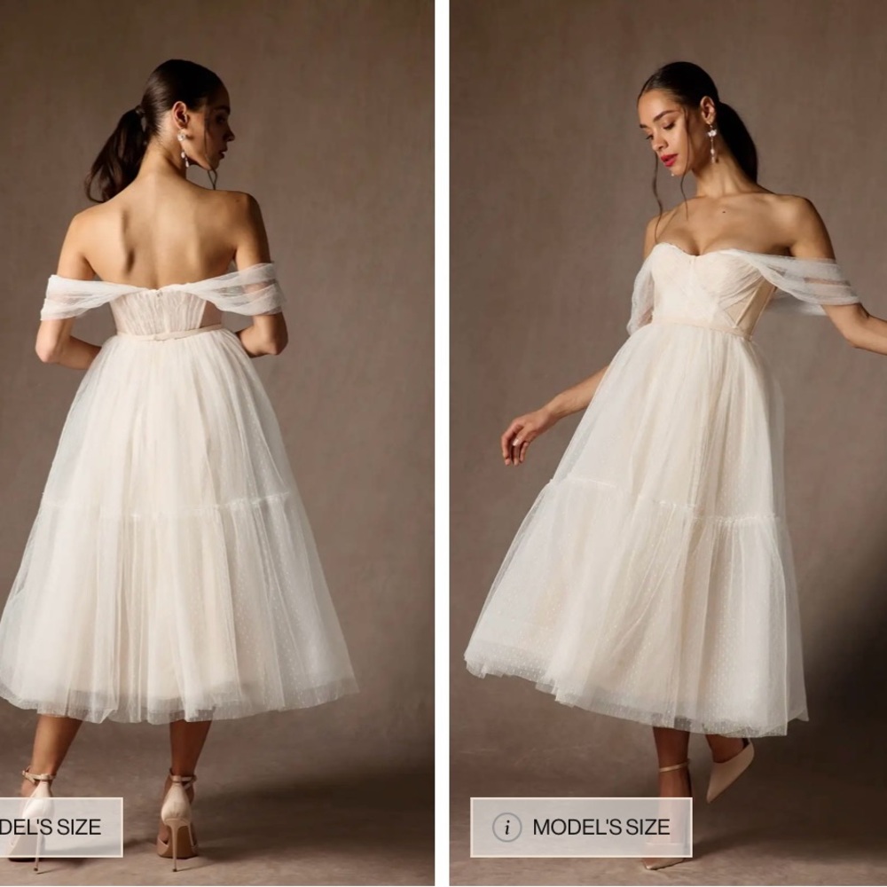 Azazie Elegant Off-Shoulder Wedding Dress